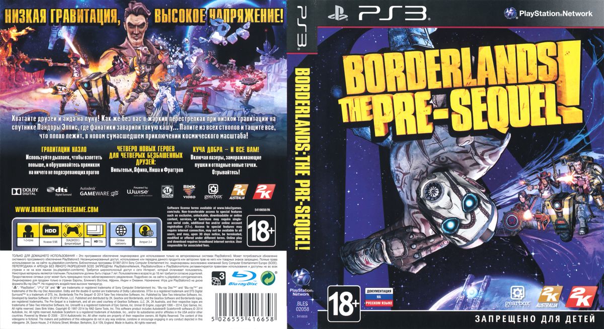 Borderlands: The Pre-Sequel box art for Playstation 3